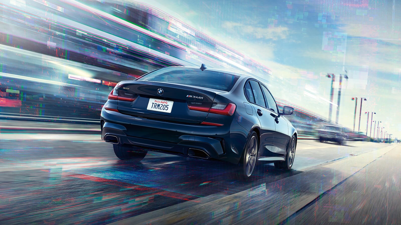 2020 BMW 3 Series M340i Blue Exterior Rear View 2020 BMW 3 Series M340i Blue Exterior Rear View